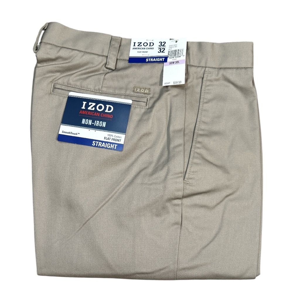 Izod Straight Fit Men Khaki Pants